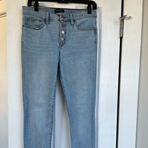 Jcrew button up denim skinny jeans